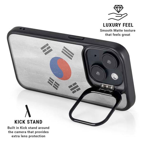 South Korean Flag Distressed iPhone 14 Kickstand Case